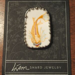 NWT Liam Shard Porcelain Fish Koi Pin or Pendant Liam Hughes Artisan Handmade